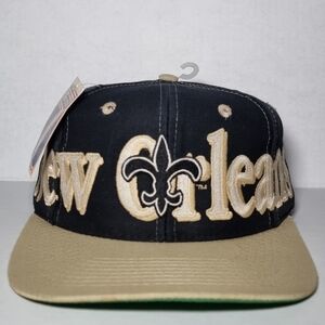 NWT Vintage 90s New Orleans Stains Logo 7 Spellout NFL Hat Cap Snapback 🔥